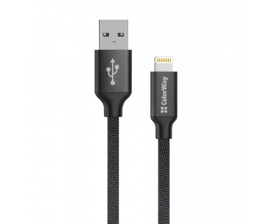 COLORWAY KABEL USB APPLE LIGHTNING 2,4A 2M, FEKETE (CW-CBUL007-BK)