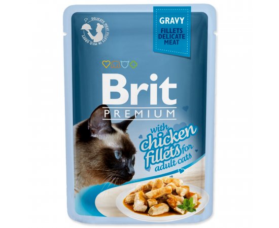 BRIT PREMIUM CAT TASAK DELICATE FILLETS IN GRAVY WITH CHICKEN 85G (293-111250)