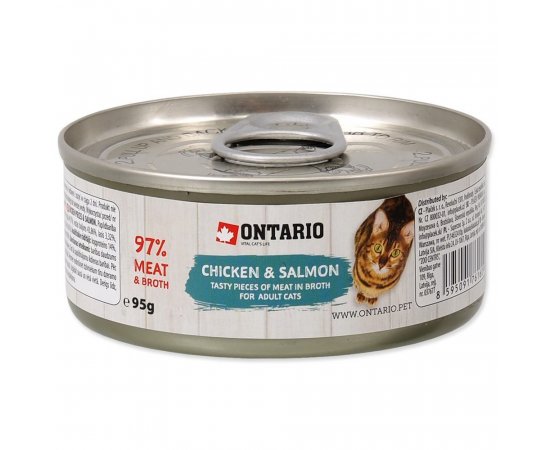 ONTARIO KONZERV CHICKEN PIECES + SALMON 95 G (213-2002)