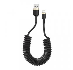 COLORWAY KABEL USB APPLE LIGHTNING (ZINK ALLOY + LED) 2.4A 1M, BLACK (CW-CBUL035-BK)