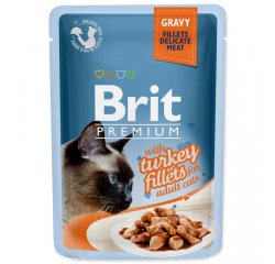 BRIT PREMIUM CAT TASAK DELICATE FILLETS IN GRAVY WITH TURKEY 85G (293-111251)