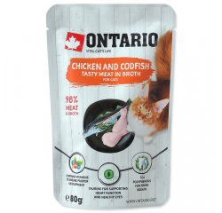 ONTARIO CAT ALUTASAK CHICKEN AND CODFISH IN BROTH 80G