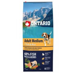 ONTARIO DOG ADULT MEDIUM 7 FISH AND RICE (12KG)